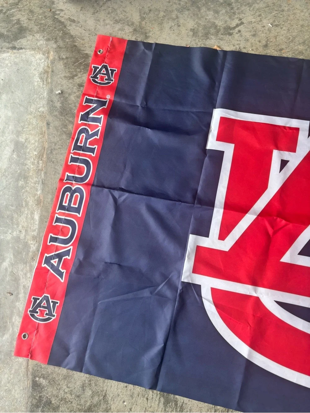 Tigers 3'x5' Outdoor/Indoor Wall Flag - Navy & Orange Auburn Printed Header 3x5